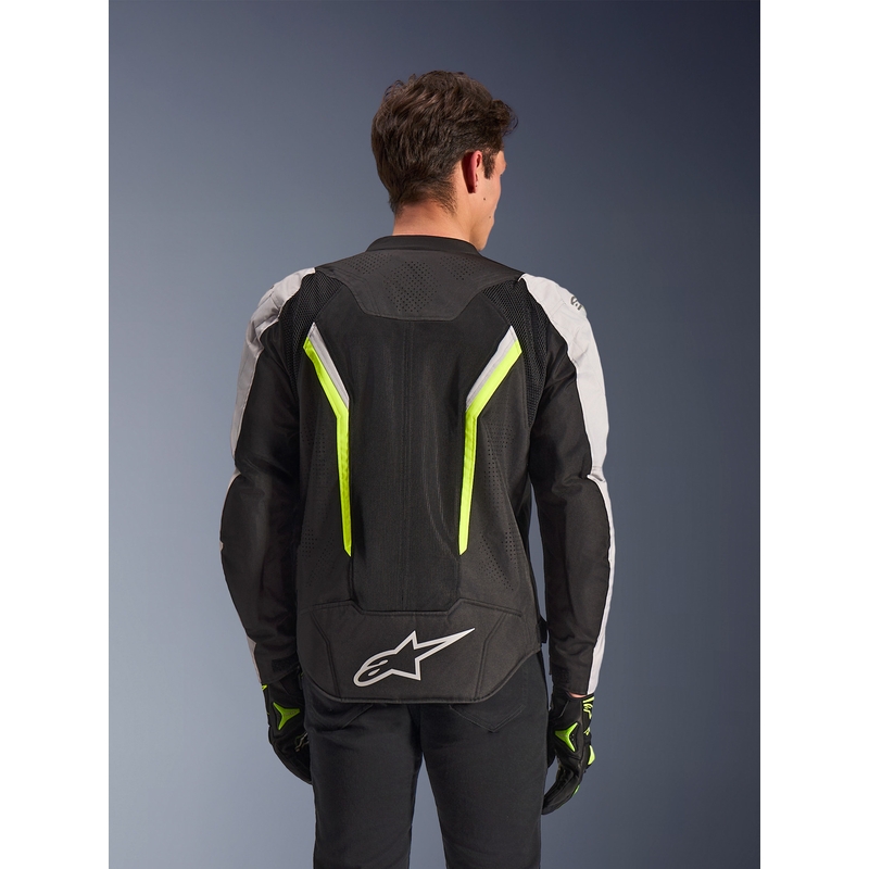 Яке за мотоциклет Alpinestars AST V3 Air, бяло-флуоресцентно жълто-черно