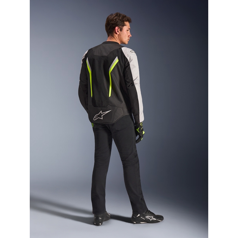Яке за мотоциклет Alpinestars AST V3 Air, бяло-флуоресцентно жълто-черно