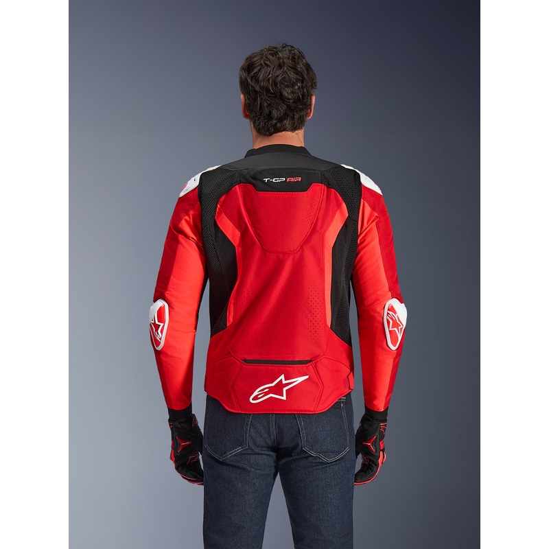 Яке за мотоциклет Alpinestars T-GP Air, червено-флуоресцентно червено-бяло-черно