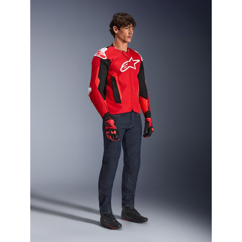 Яке за мотоциклет Alpinestars T-GP Air, червено-флуоресцентно червено-бяло-черно