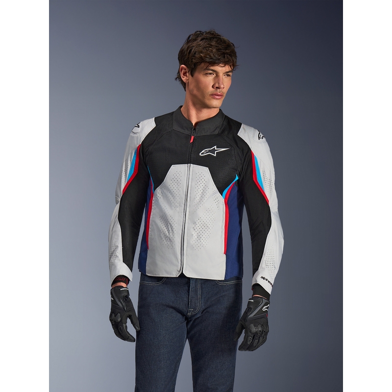 Яке за мотоциклет Alpinestars AST V3 Air, бяло-синьо-червено-черно