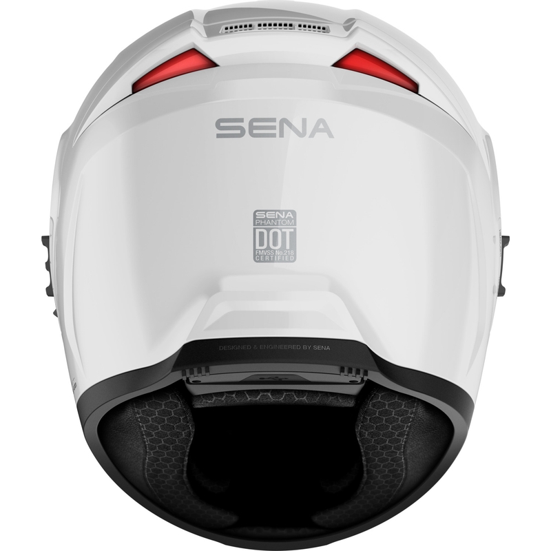 Мотоциклетна каска с пълно лице и слушалки SENA Phantom ANC, лъскаво бяла