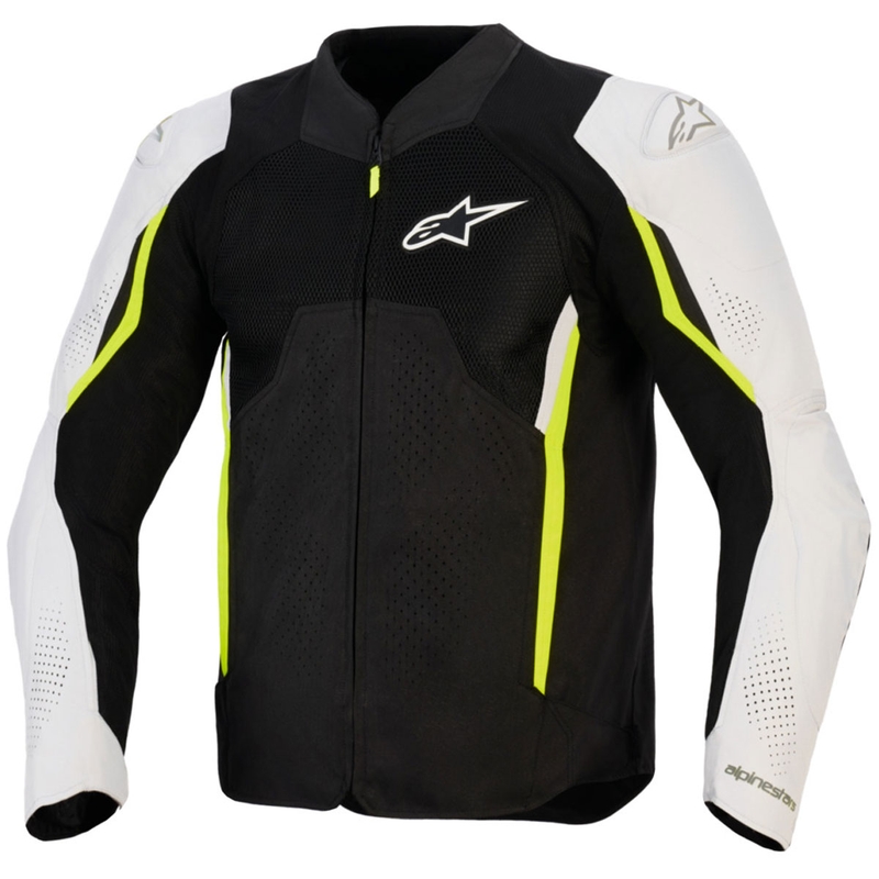 Яке за мотоциклет Alpinestars AST V3 Air, бяло-флуоресцентно жълто-черно