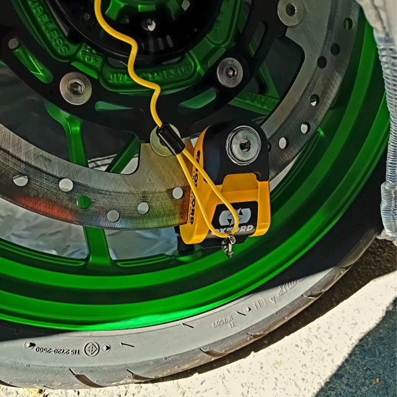 Заключване на дискова спирачка Oxford Quartz Alarm XA10 жълто-черно