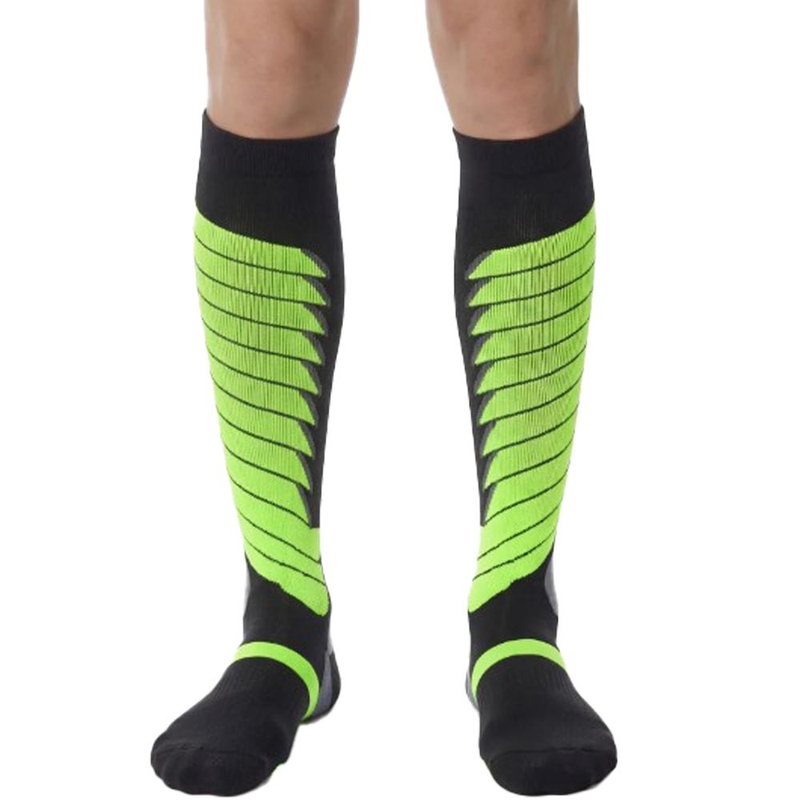 Функционални чорапи до коляното SIXS SPEED V3 черно-зелени