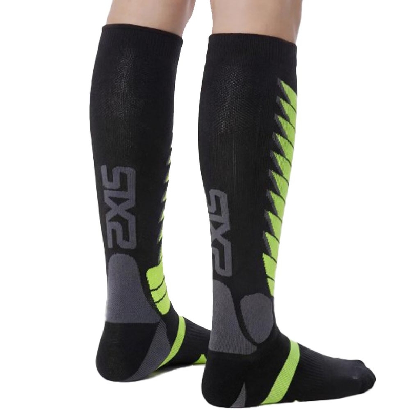 Функционални чорапи до коляното SIXS SPEED V3 черно-зелени