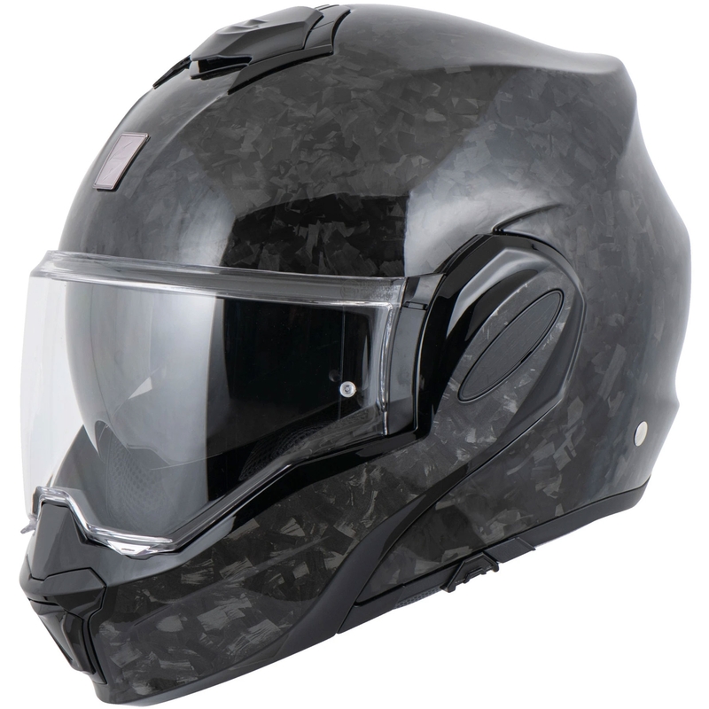 Scorpion EXO-TECH EVO ONYX CARBON Мото каска Solid с отваряща се дръжка, черна