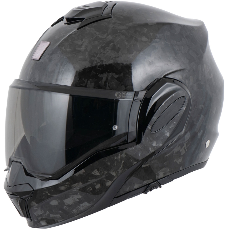 Scorpion EXO-TECH EVO ONYX CARBON Мото каска Solid с отваряща се дръжка, черна