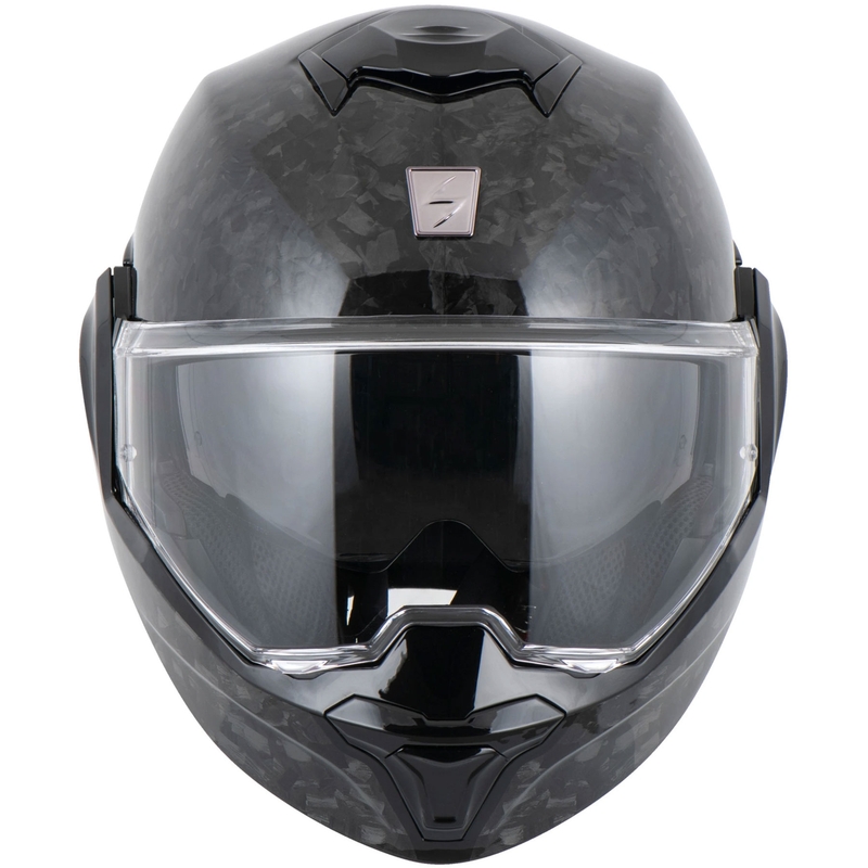 Scorpion EXO-TECH EVO ONYX CARBON Мото каска Solid с отваряща се дръжка, черна