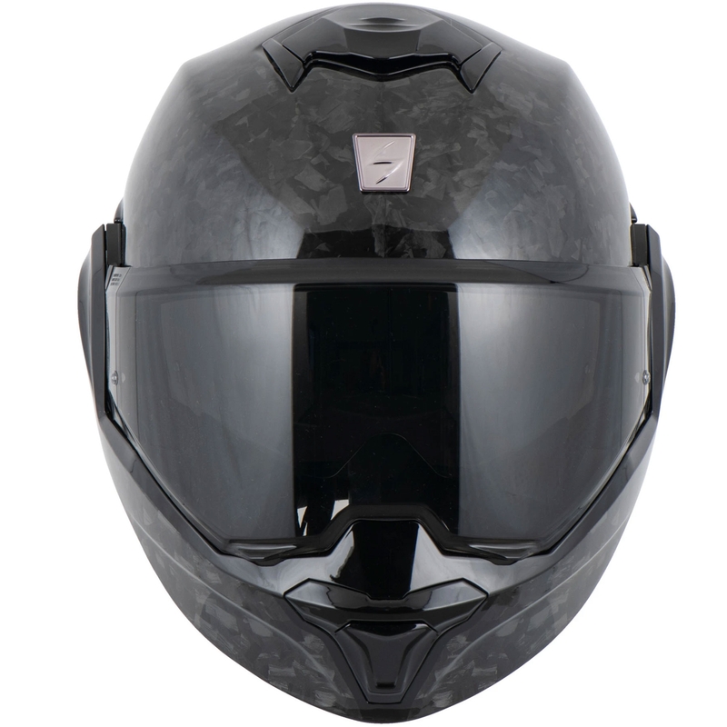 Scorpion EXO-TECH EVO ONYX CARBON Мото каска Solid с отваряща се дръжка, черна