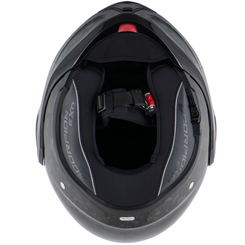 Scorpion EXO-TECH EVO ONYX CARBON Мото каска Solid с отваряща се дръжка, черна