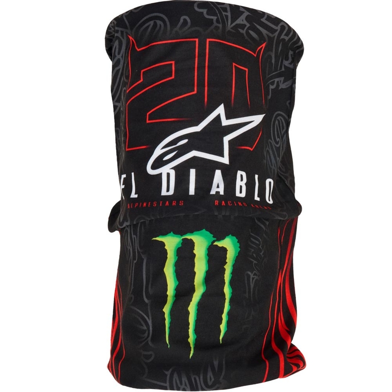 Alpinestars FQ20 Monster Collection Нашийник Черно-Флуоресцентно Червено-Синьо-Зелено