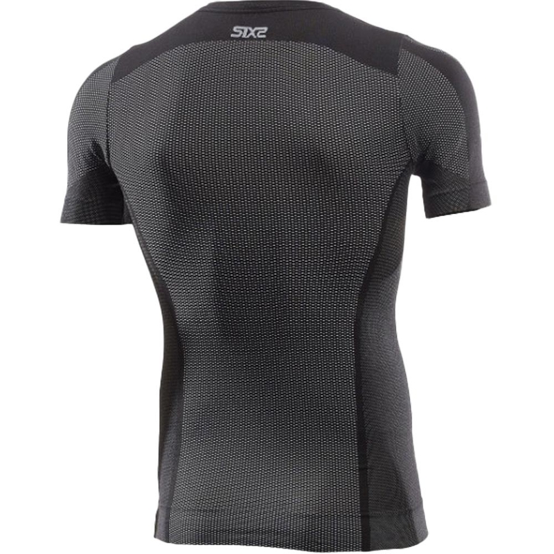 Функционална тениска с къс ръкав SIXS TS1 V2, черна, карбонова