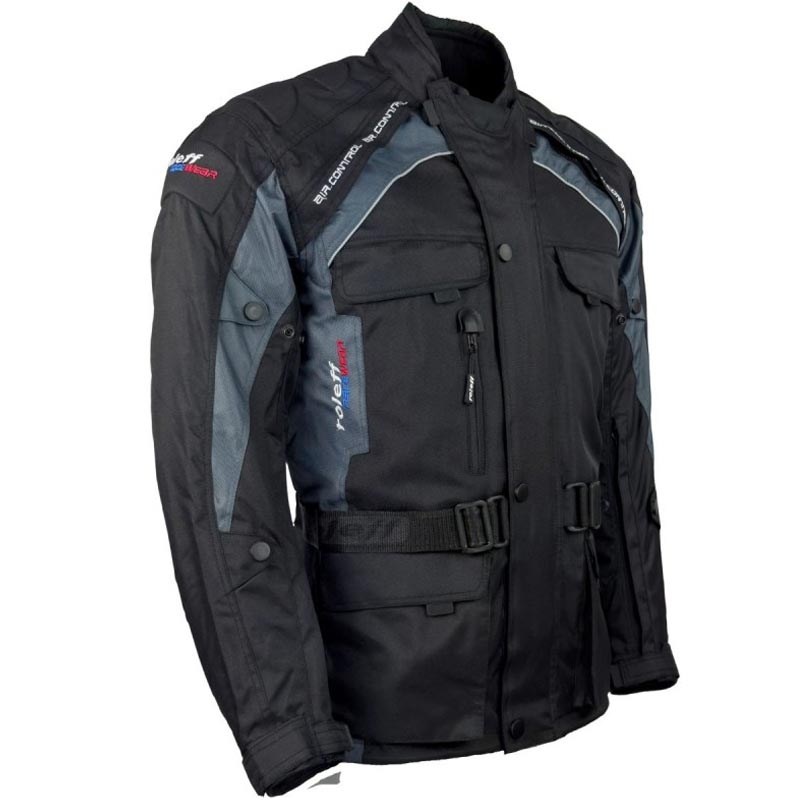 Мотоциклетно яке Roleff Liverpool черно-сиво