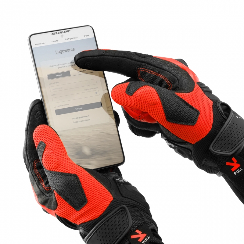 Мото ръкавици Shima Spark 3.0, флуоресцентно червени