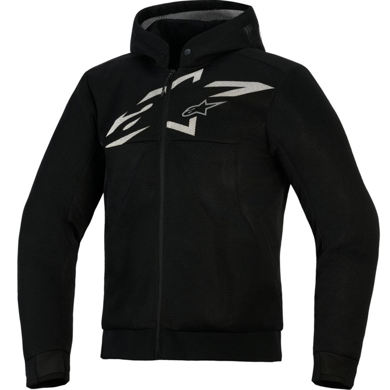 Мотоциклетен суитшърт Alpinestars Chrome Superairflow, черно-тъмносиво-бяло