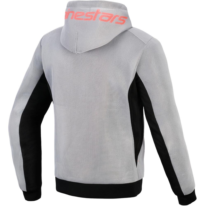 Мотоциклетен суитшърт Alpinestars Chrome Superairflow, черно-светло сиво-флуоресцентно червено