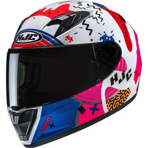 Детска каска за мотоциклет HJC Y10 Mika MC28, бяло-розово-синя