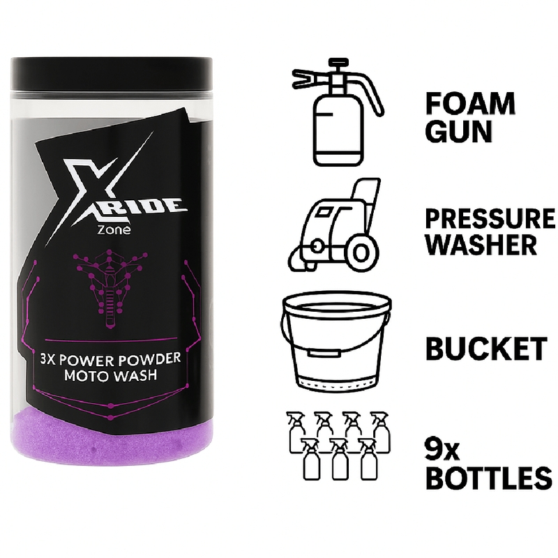 Прахообразен шампоан за мотоциклети XzoneRide® Power Powder-Moto Wash 60 г