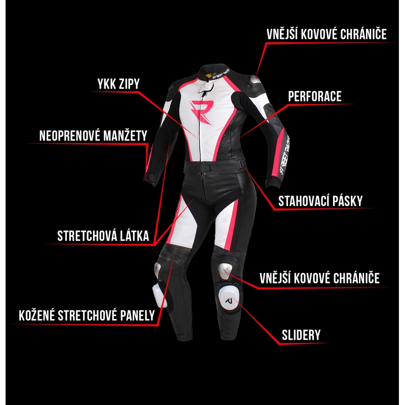 Дамски гащеризон Street Racer Kiara black-white-fluo pink разпродажба