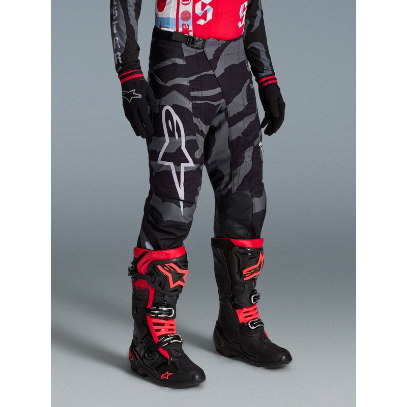 Мотокрос панталони Alpinestars Techstar limited edition Beast Coast, сиво-черно-оранжеви