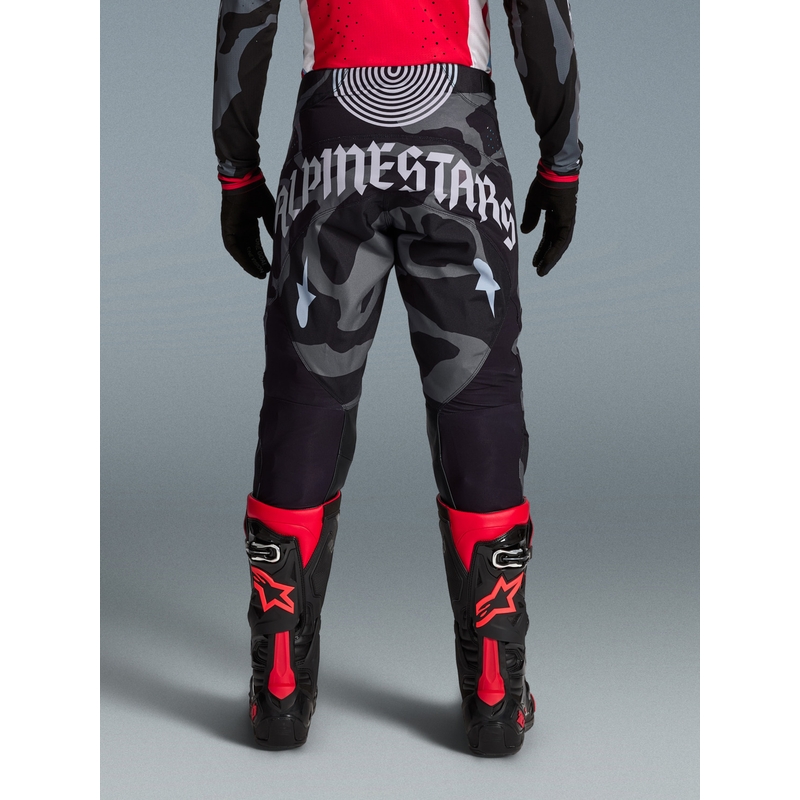 Мотокрос панталони Alpinestars Techstar limited edition Beast Coast, сиво-черно-оранжеви