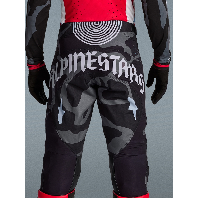 Мотокрос панталони Alpinestars Techstar limited edition Beast Coast, сиво-черно-оранжеви