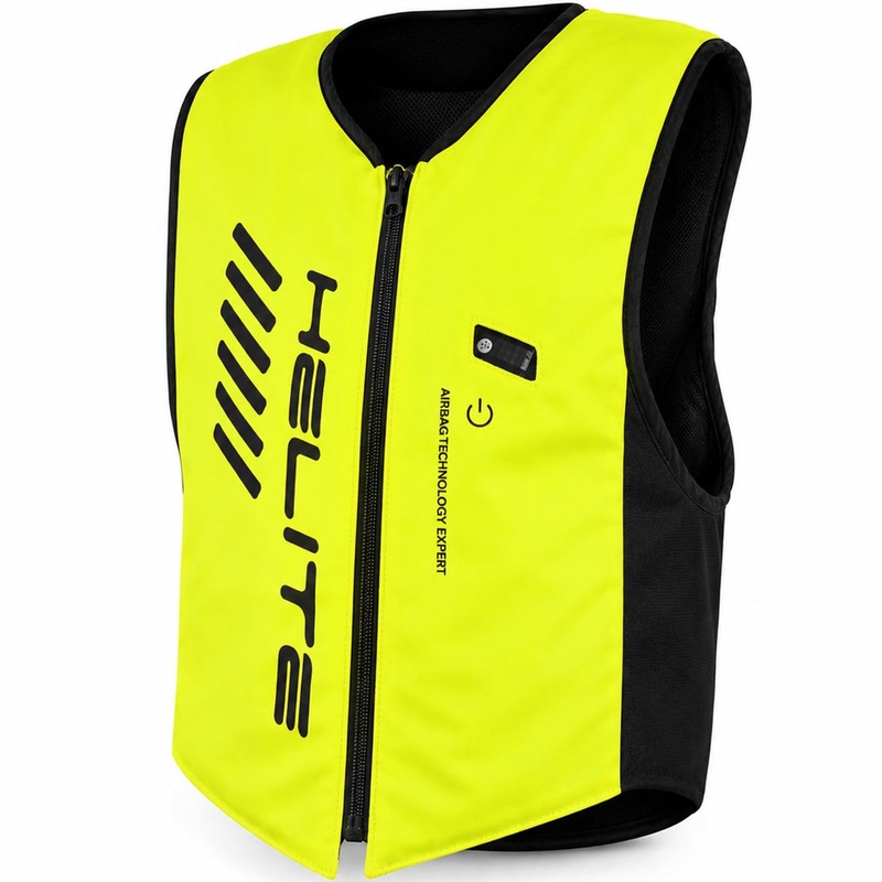 Жилетка с въздушна възглавница Helite Double Turtle Hivis в зелено-жълто