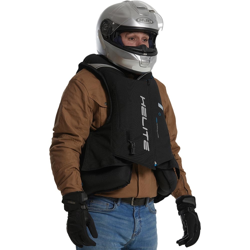 Жилетка с въздушна възглавница Helite Double Turtle Hivis в зелено-жълто