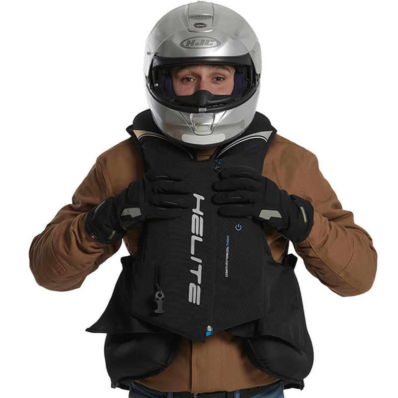 Жилетка с въздушна възглавница Helite Double Turtle Hivis в зелено-жълто