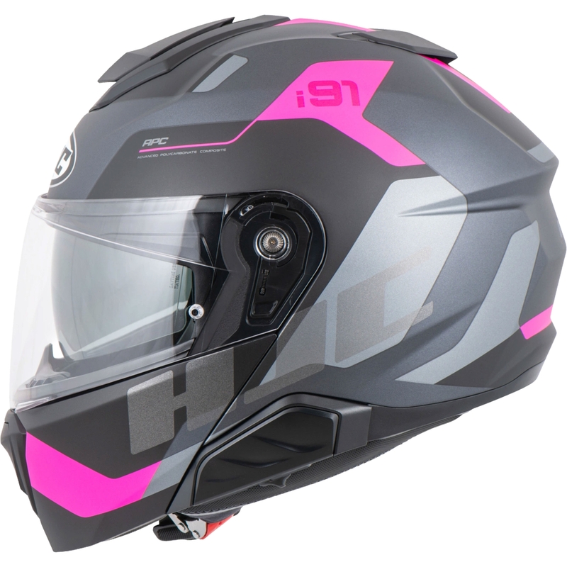 Каска HJC i91 Carst MC8SF с отваряне, черно-розова