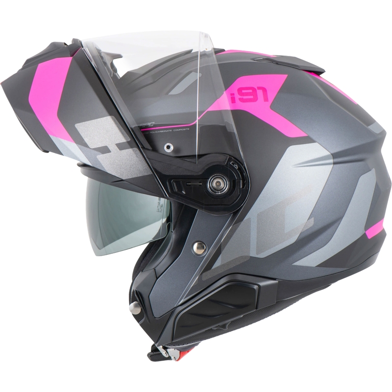Каска HJC i91 Carst MC8SF с отваряне, черно-розова