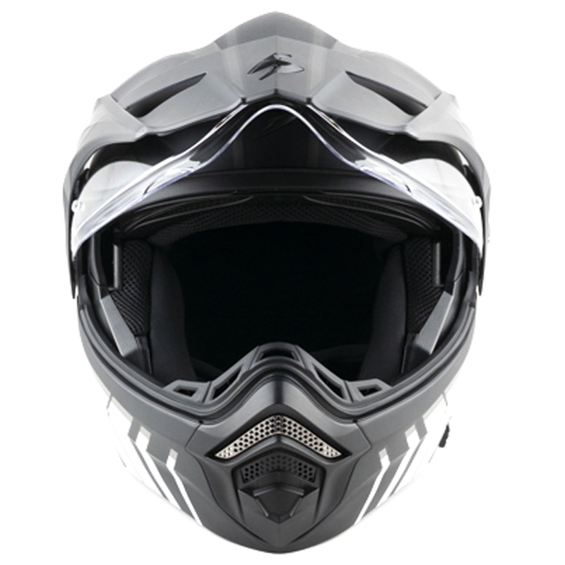 Scorpion ADX-2 LEWIS каска за мотоциклет с отваряща се конструкция, матово черно-сребриста