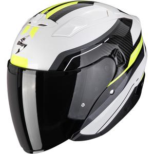 Scorpion EXO-230 Hipe каска за мотоциклет с отворено лице, бяло-черно-флуоресцентно жълто