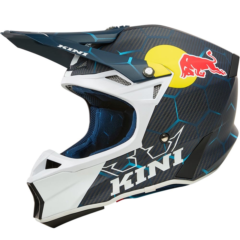 Мотокрос каска KINI Red Bull MXC2 2.0 синьо-бяла