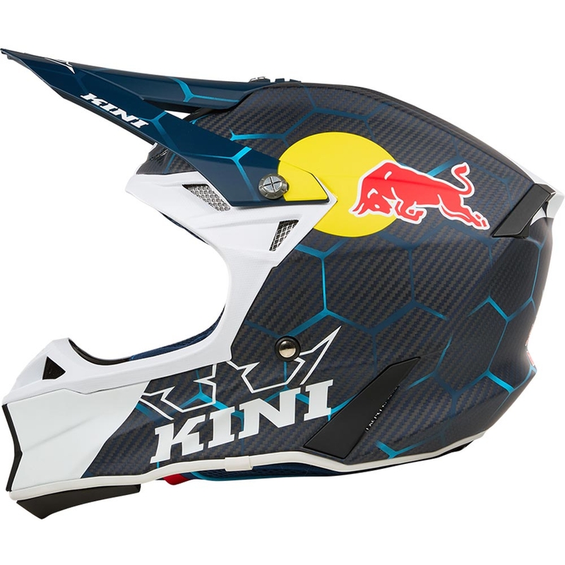 Мотокрос каска KINI Red Bull MXC2 2.0 синьо-бяла
