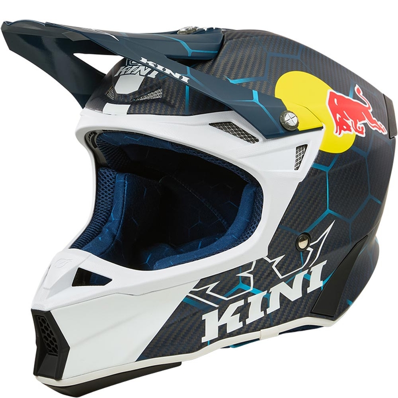 Мотокрос каска KINI Red Bull MXC2 2.0 синьо-бяла
