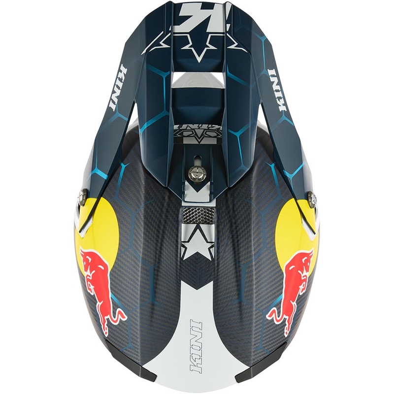Мотокрос каска KINI Red Bull MXC2 2.0 синьо-бяла