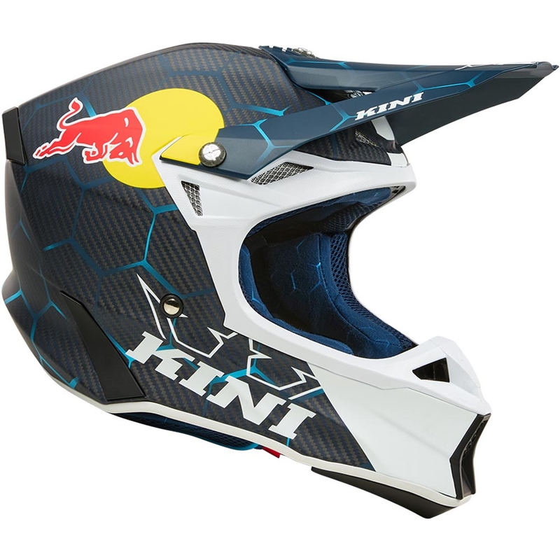 Мотокрос каска KINI Red Bull MXC2 2.0 синьо-бяла