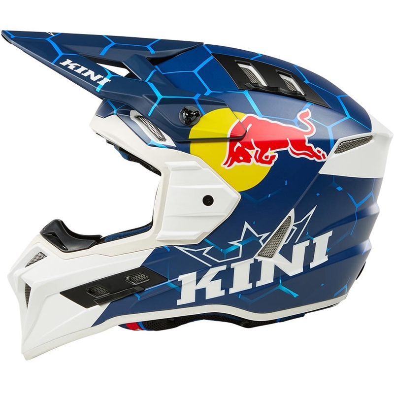 Мотокрос каска KINI Red Bull EXC синьо-бяла