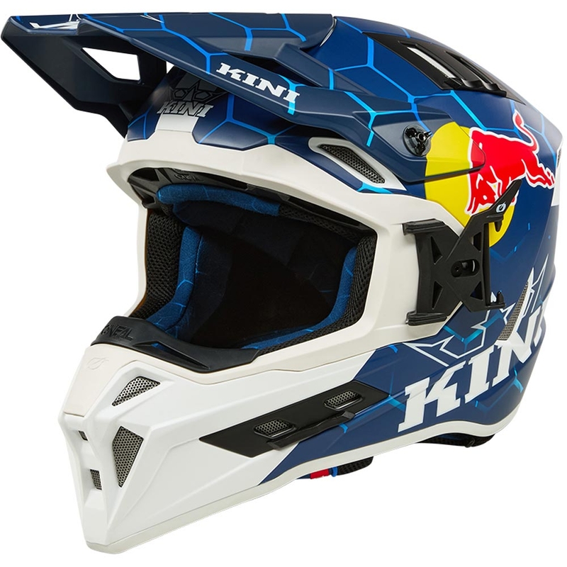 Мотокрос каска KINI Red Bull EXC синьо-бяла
