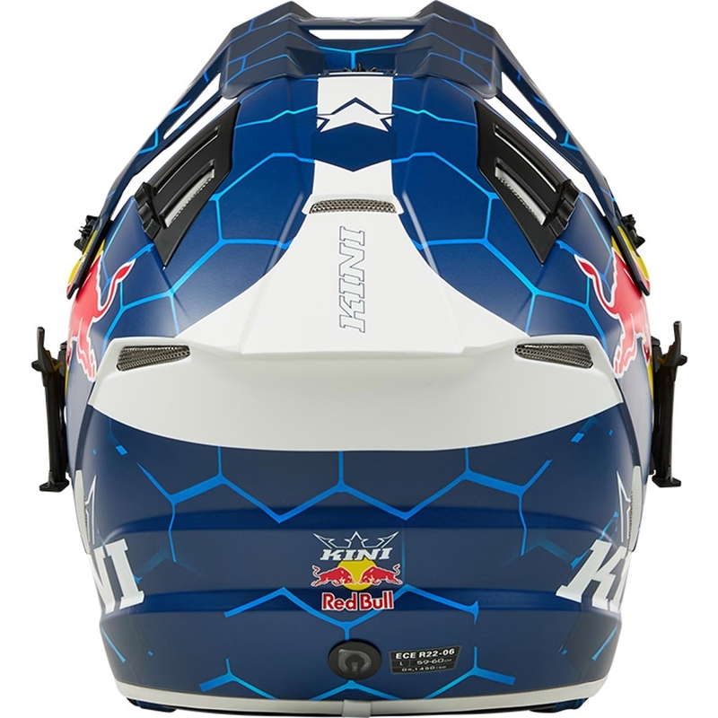 Мотокрос каска KINI Red Bull EXC синьо-бяла