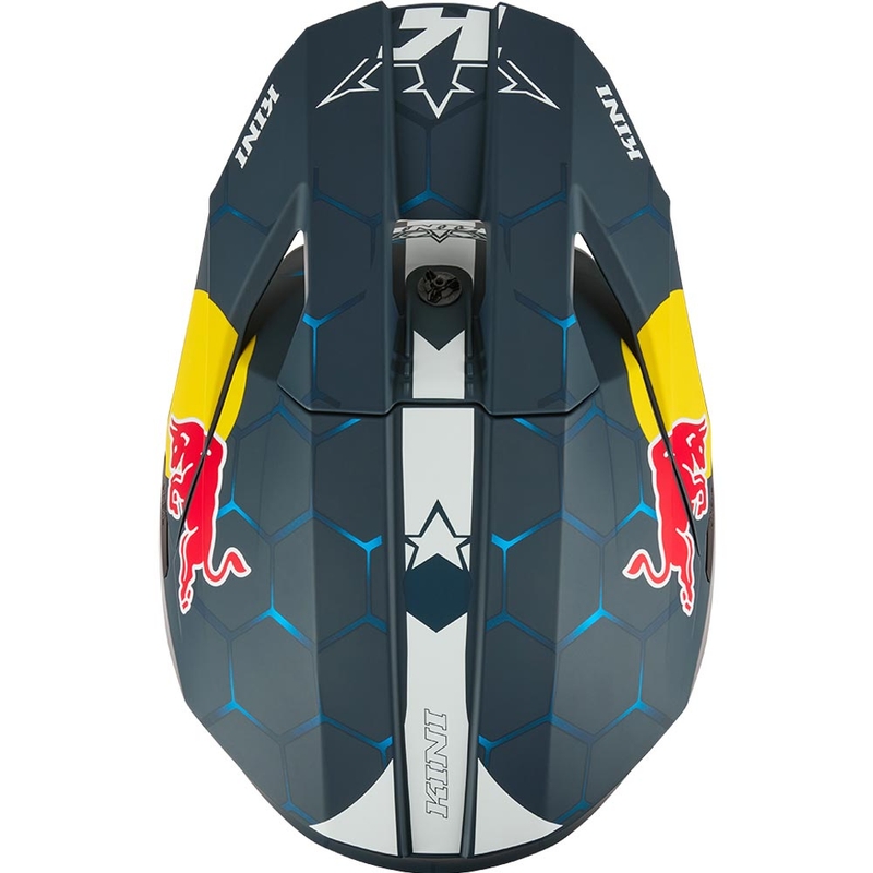 Детска мотокрос каска KINI Red Bull MX3 1.0 синьо-бяла