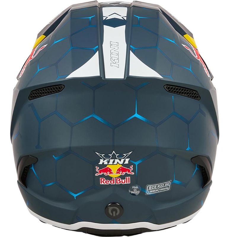 Детска мотокрос каска KINI Red Bull MX3 1.0 синьо-бяла