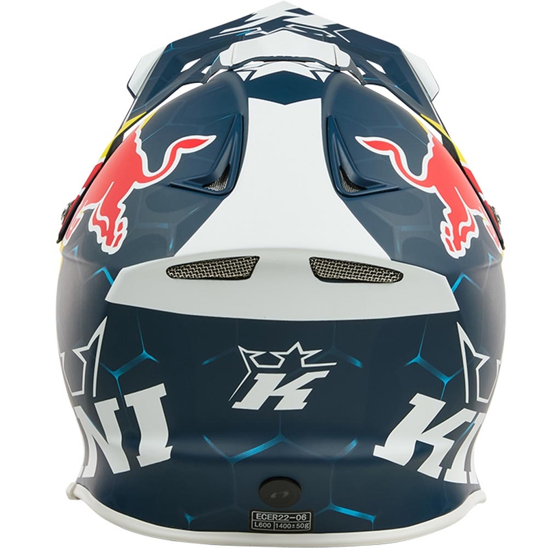 Мотокрос каска KINI Red Bull MXC1 1.0 синьо-бяла
