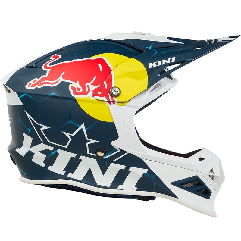 Мотокрос каска KINI Red Bull MXC1 1.0 синьо-бяла