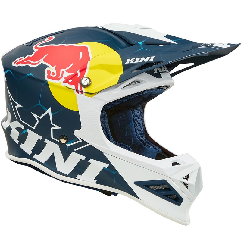 Мотокрос каска KINI Red Bull MXC1 1.0 синьо-бяла