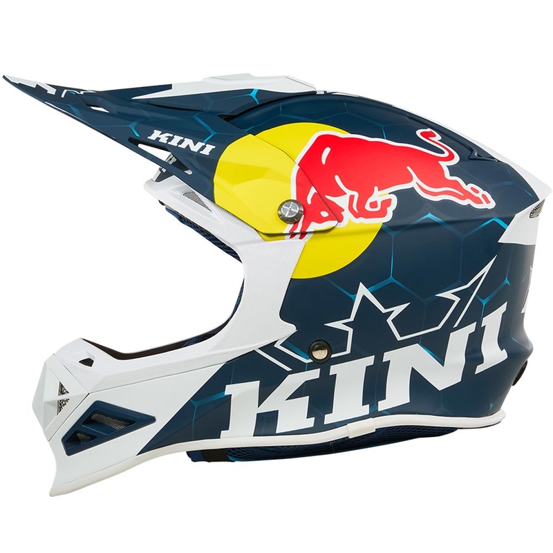 Мотокрос каска KINI Red Bull MXC1 1.0 синьо-бяла