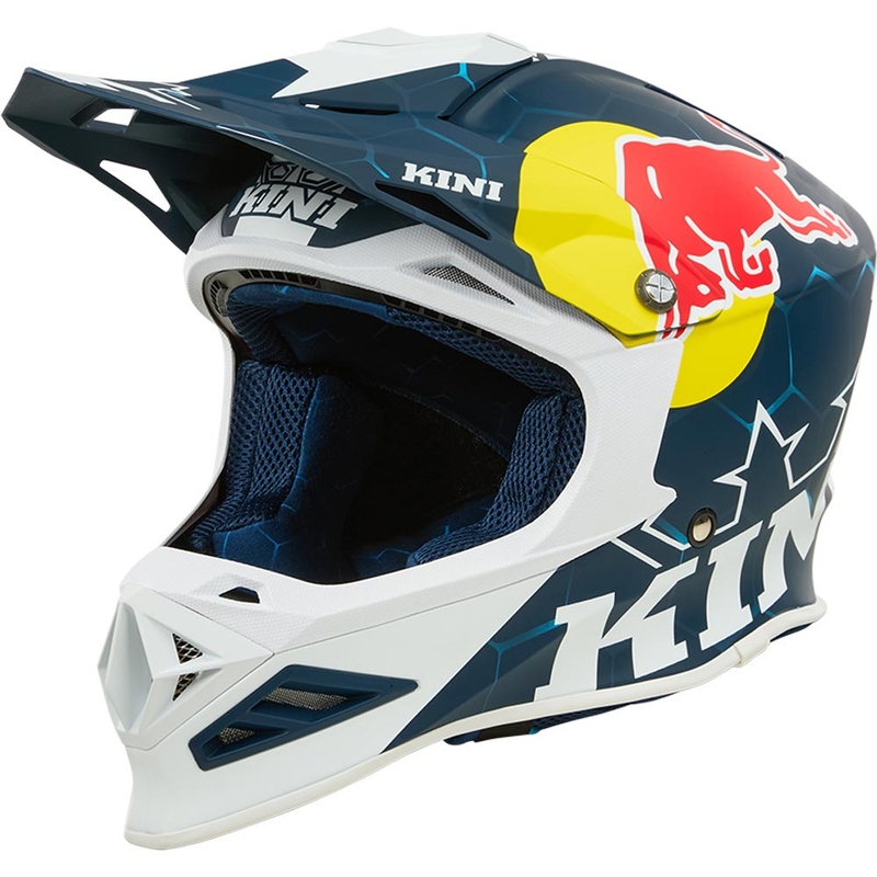 Мотокрос каска KINI Red Bull MXC1 1.0 синьо-бяла