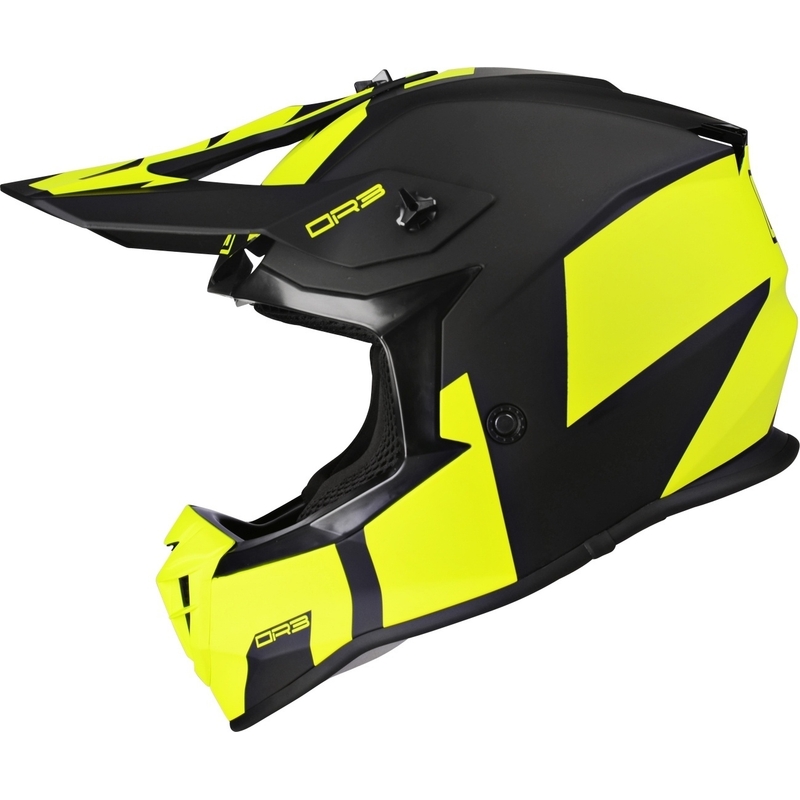 Motokrosová přilba na motorku Lazer OR-3 Rocky černo-fluo žlutá